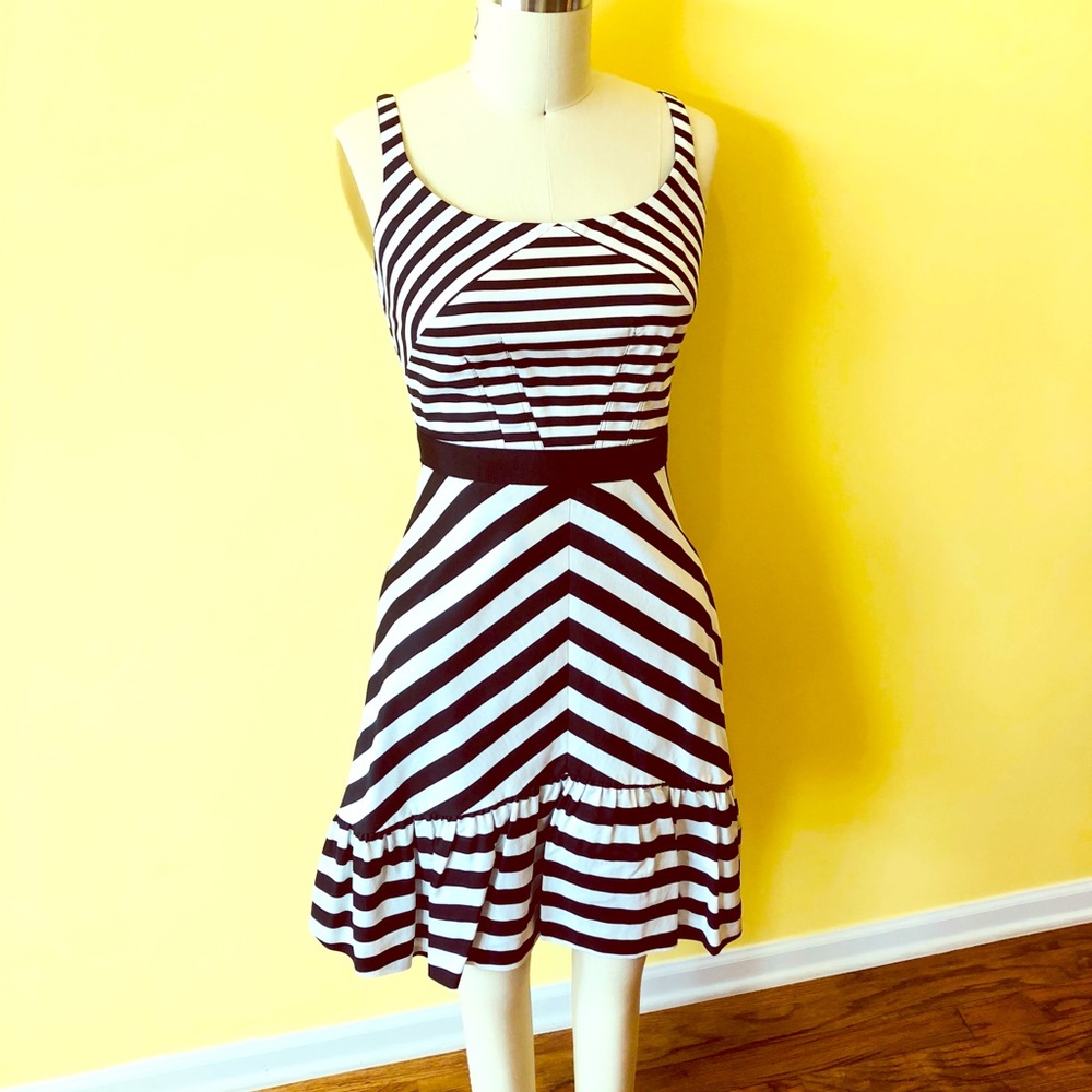 McGinn Black & White Stripe Dress size 2